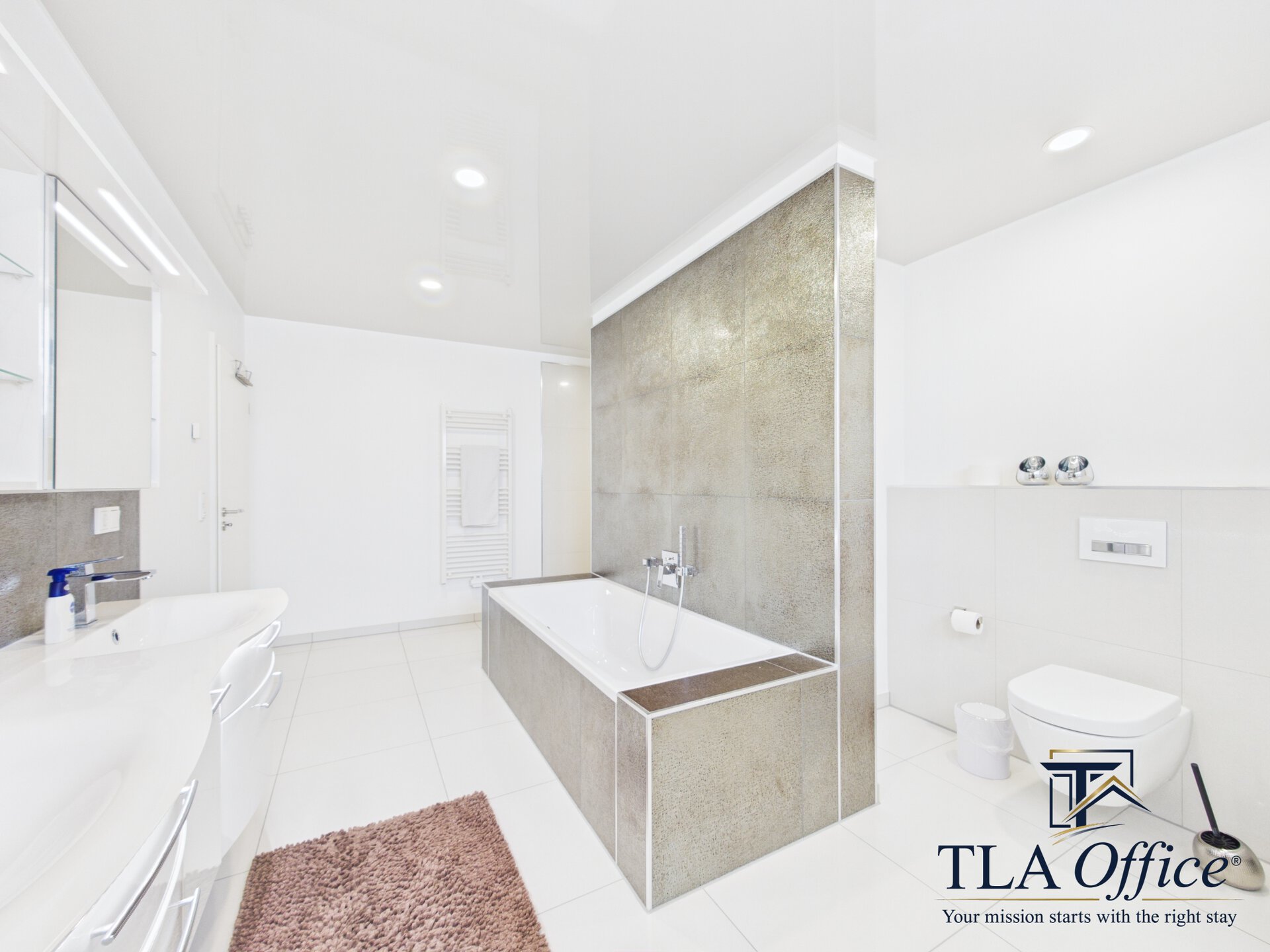 CAM01139G0-PR0080-STILL109 Bathroom with soaking tub and tiled feature wall - Luxury TLA Residence Siegelbach