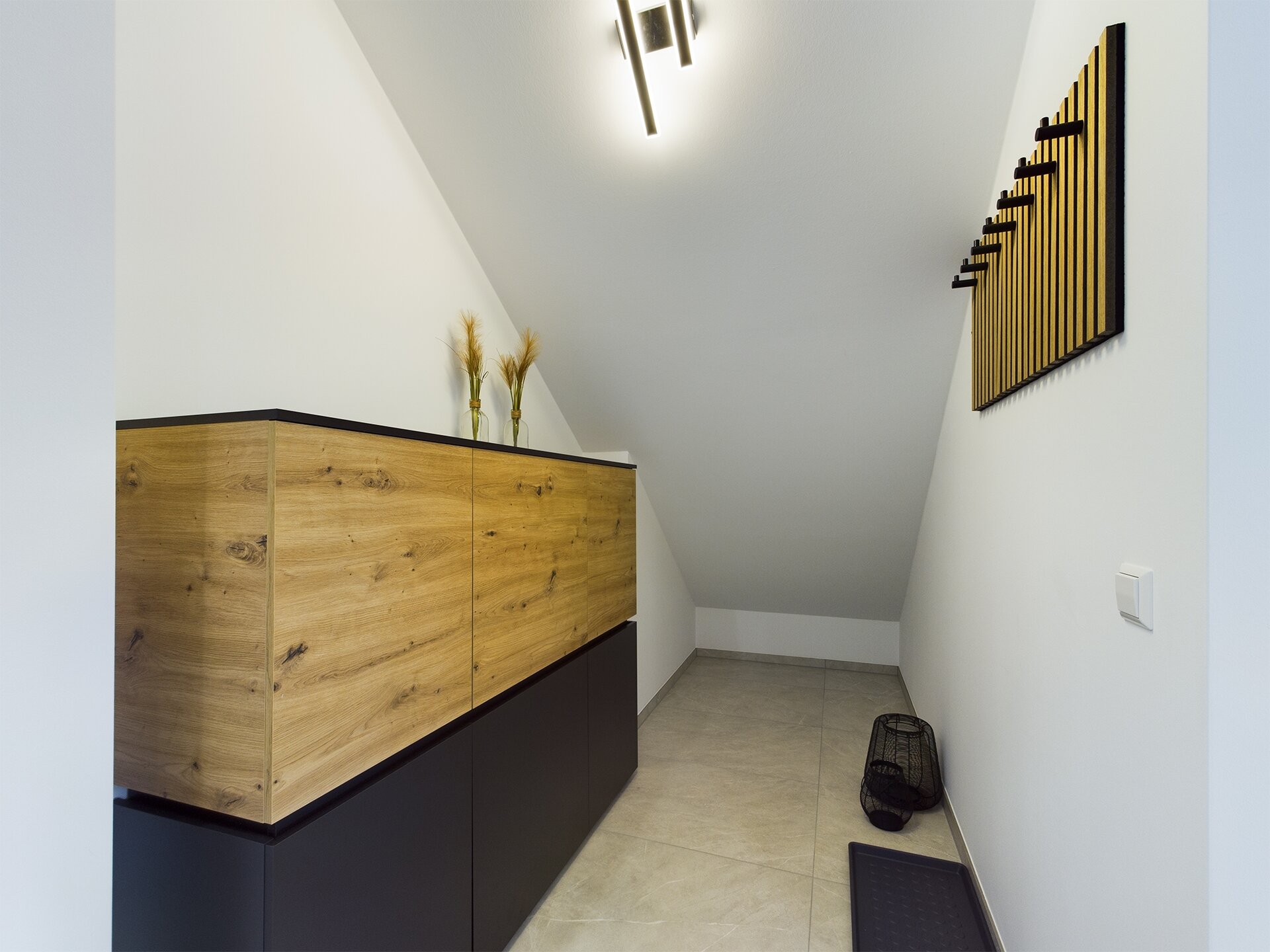 Modern 3-bedroom TLA apartment hallway near Ramstein Air Base.