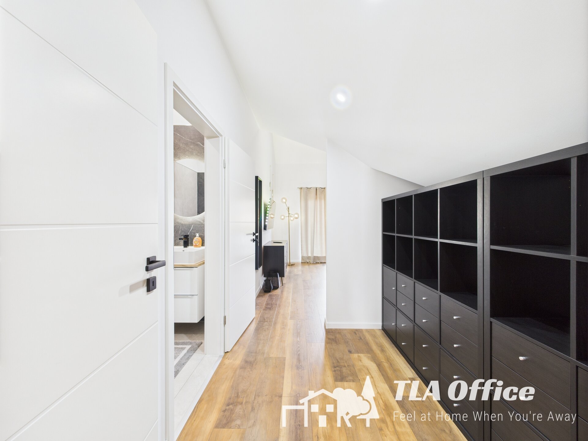 Modern 4-bedroom TLA apartment interior with open layout near Ramstein Air Base.